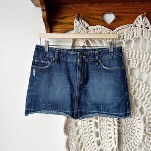 American Eagle Outfitters Y2K Dark Blue Denim Micro Mini Skirt 6